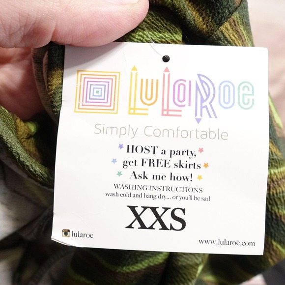 NWT LULAROE NICOLE GREEN SHORT SLEEVE DRESS WOMENS SIZE XXS 2XS NEW! - Picture 9 of 10